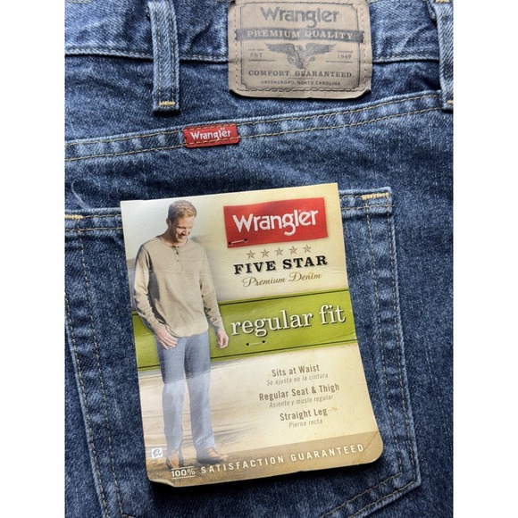 New Wrangler Five Star Regular Fit Jeans Men's Sizes Five Colors 100% Cotton 44X - Picture 11 of 15